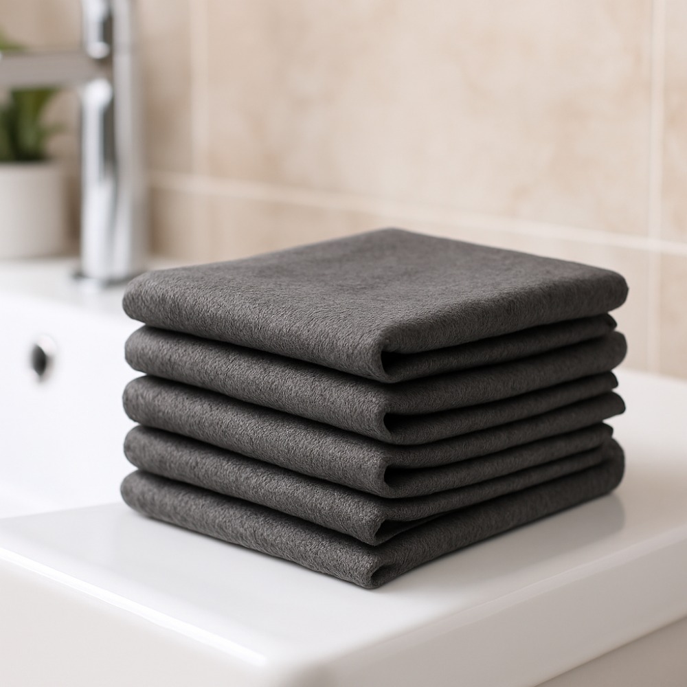 Chiffon Microfibre Et Fibre De Carbone Ultra-absorbant - 30x30cm à 50x50cm - Anti-calcaire, Anti-traces Pour Vitres, Inox