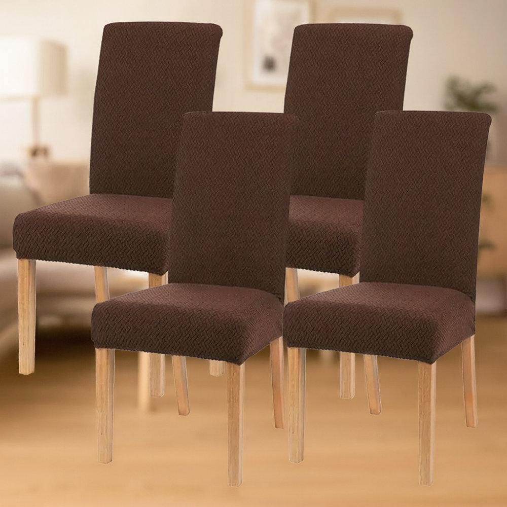 Housses de chaise en velours extensibles lavables (lot de 4)