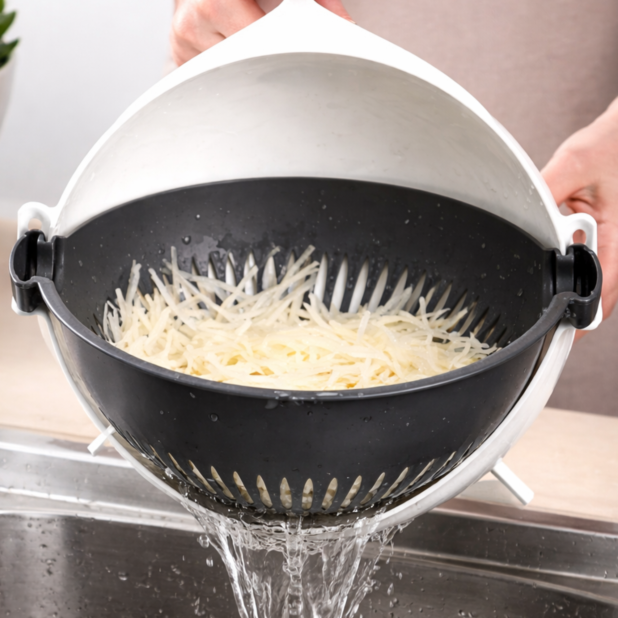 Mandoline Coupe-Légumes 9 en 1 Multifonction avec Égouttoir | Râpe Cuisine, Lames Interchangeables, Préparation Rapide