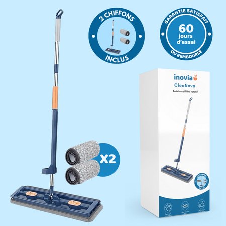 Cleanova | Balai serpillière rotatif avec technologie essorage intégré