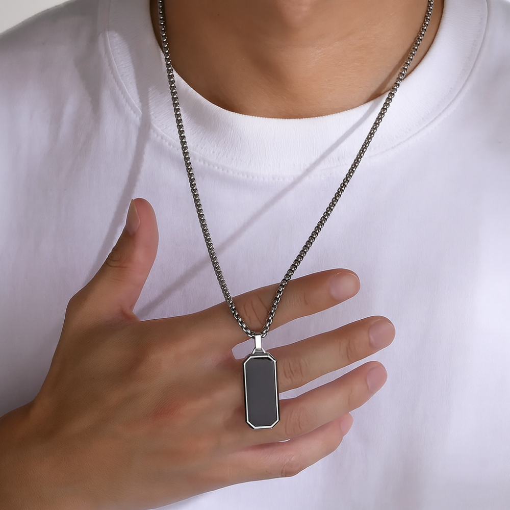 Collier homme acier inoxydable minimaliste