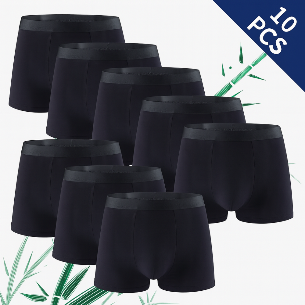Lot de 10 boxers homme en fibre de bambou