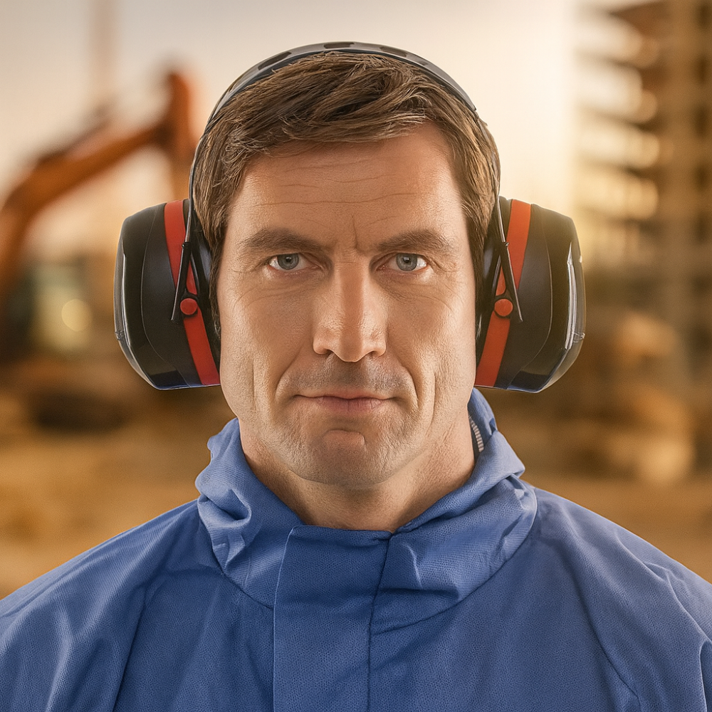 SafeEar | Casque anti-bruit de travail – Chantiers, voirie, aéroports, noir