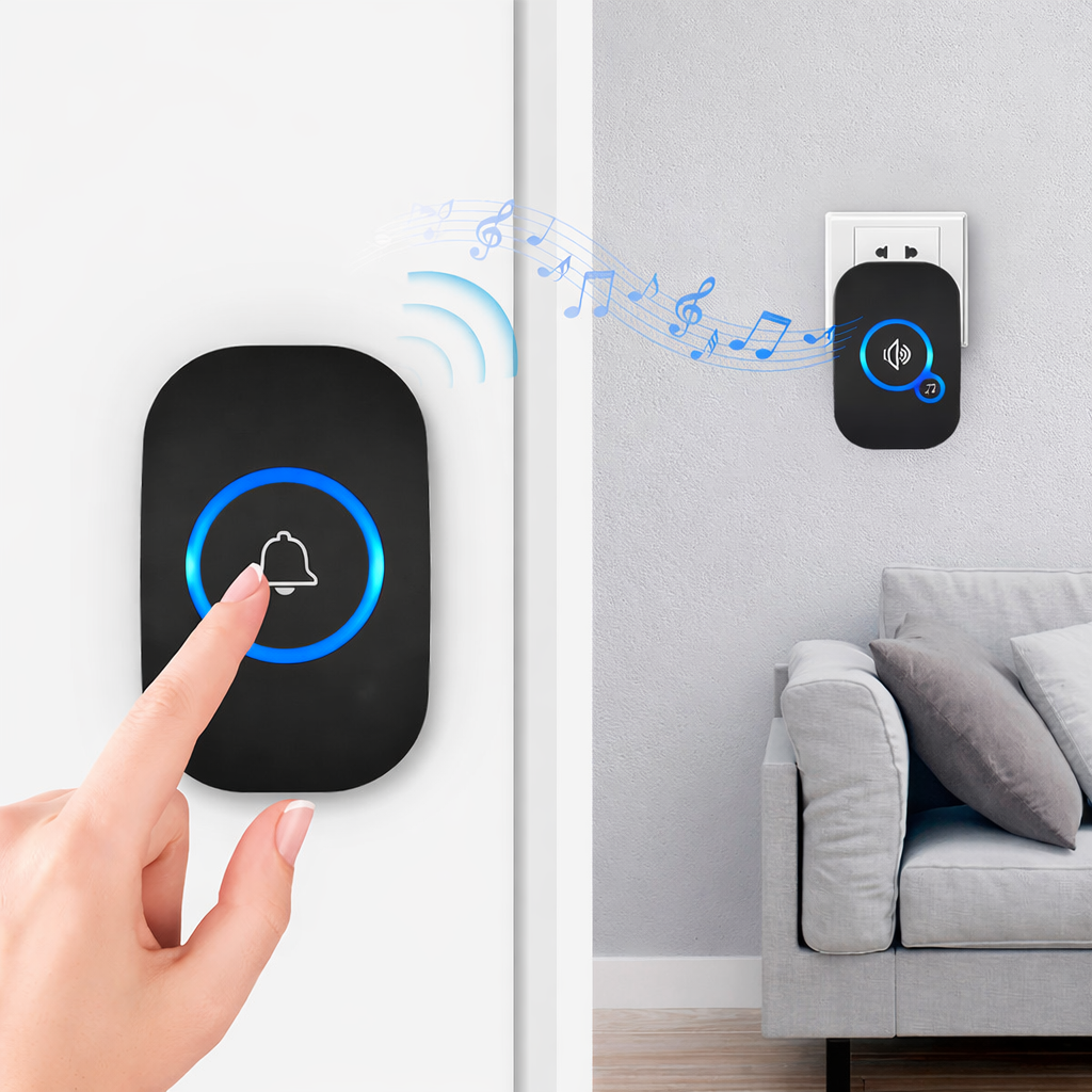 Sonnette sans fil longue portée extérieure – Étanche, électronique, avec récepteur enfichable