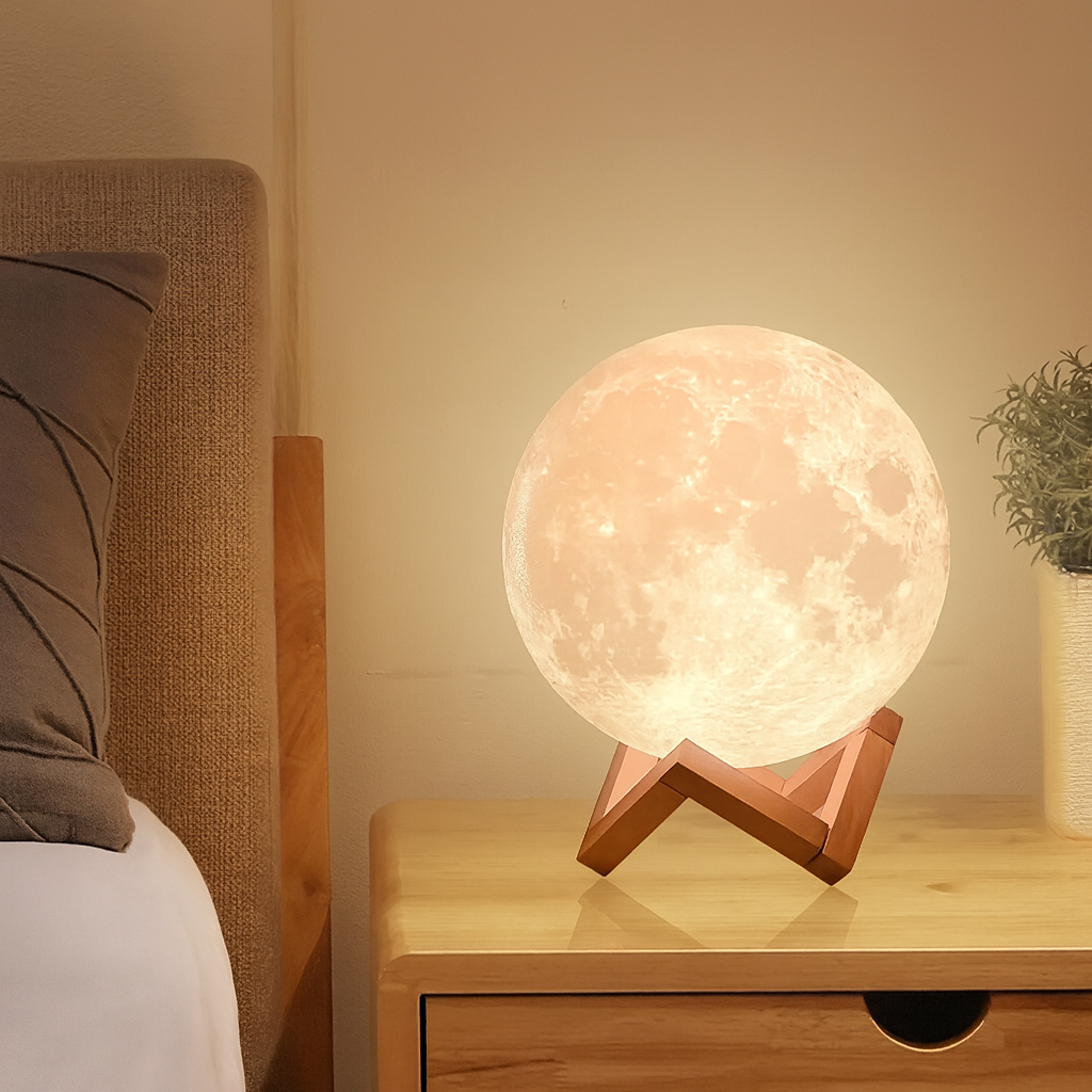 Lampe Lune LED 3D avec Télécommande – 128 Couleurs, Tactile, Minuterie, Décoration Chambre & Cadeau Romantique