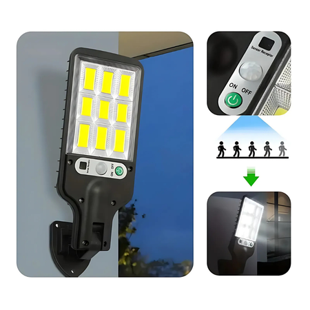 Projecteur LED Solaire Extérieur à Capteur de Mouvement – Lampe Murale Étanche avec Télécommande