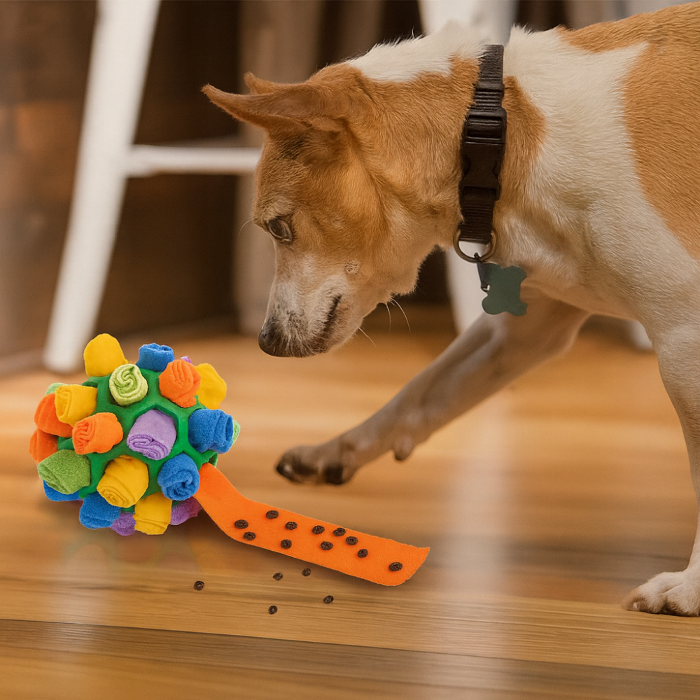 Balle à friandises interactive pour chien