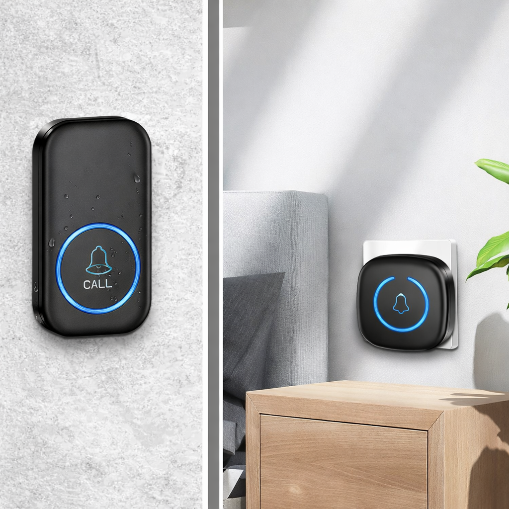 Sonnette sans fil extérieure à longue portée – Étanche, électronique, 60 mélodies