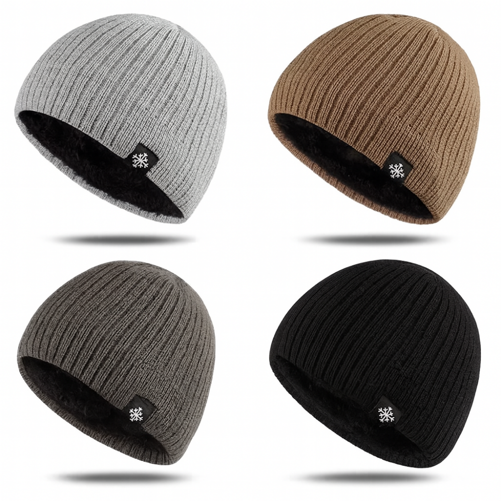 Bonnet tricoté doublé polaire
