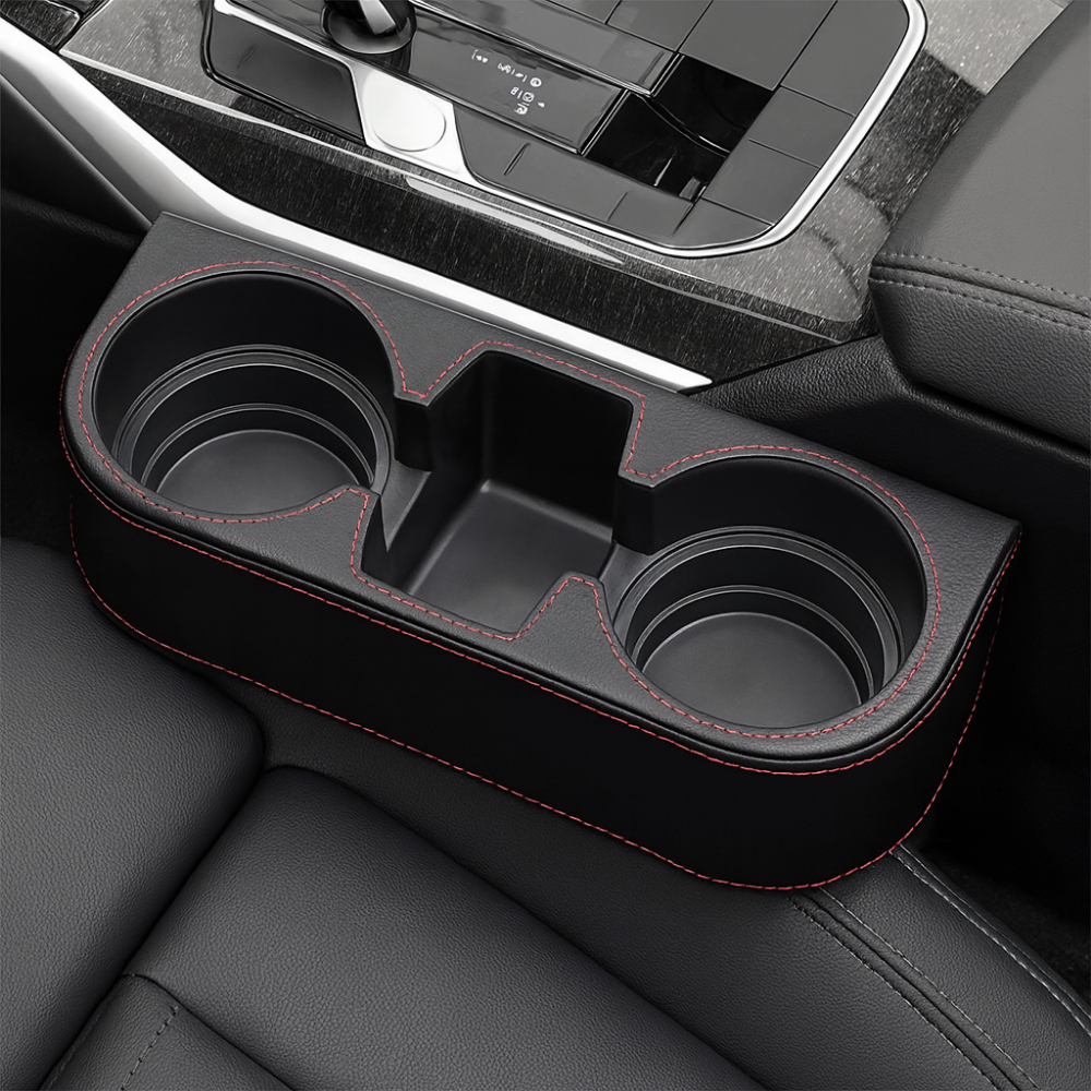 Porte-gobelet voiture double avec rangement intégré