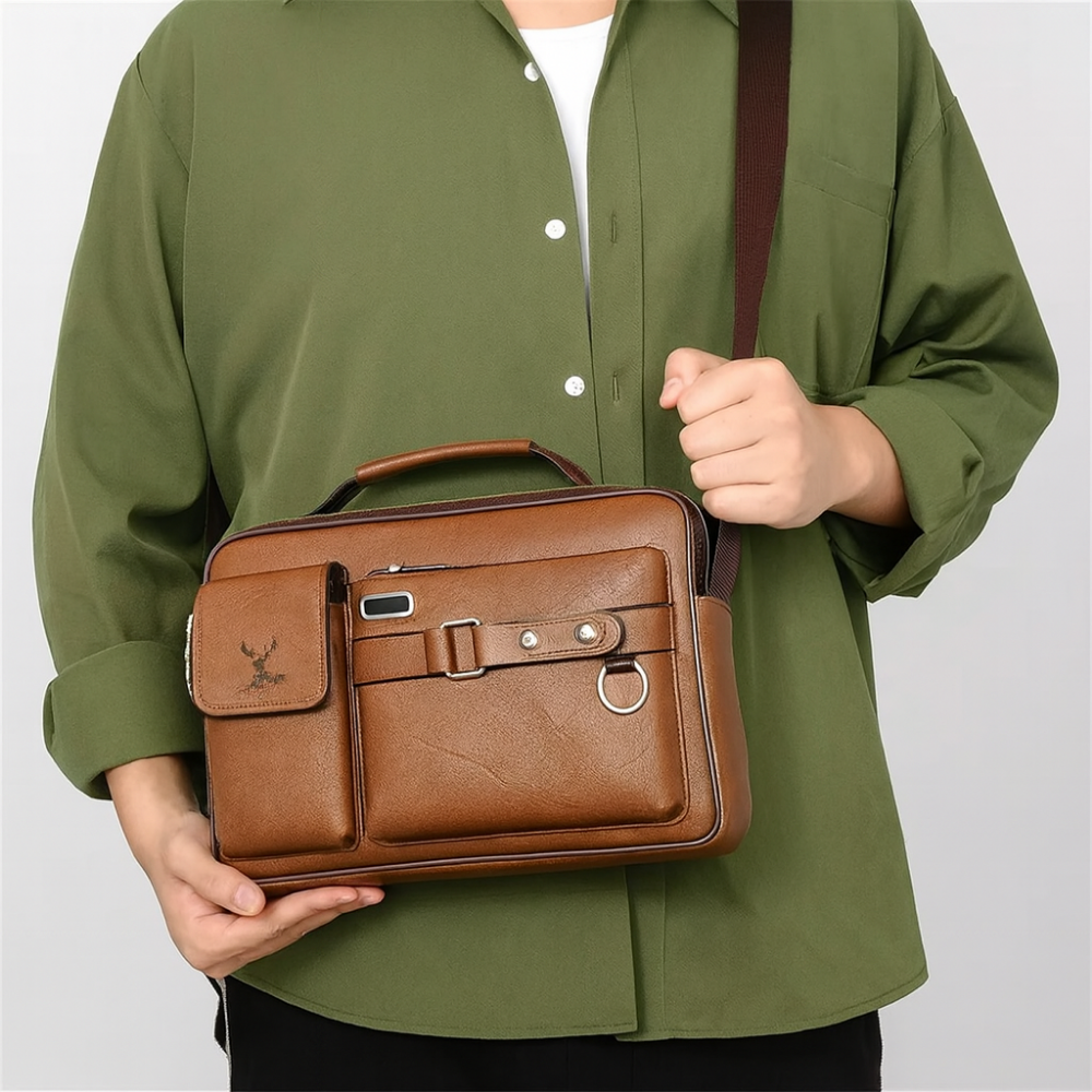 Sac bandoulière homme multi-compartiments