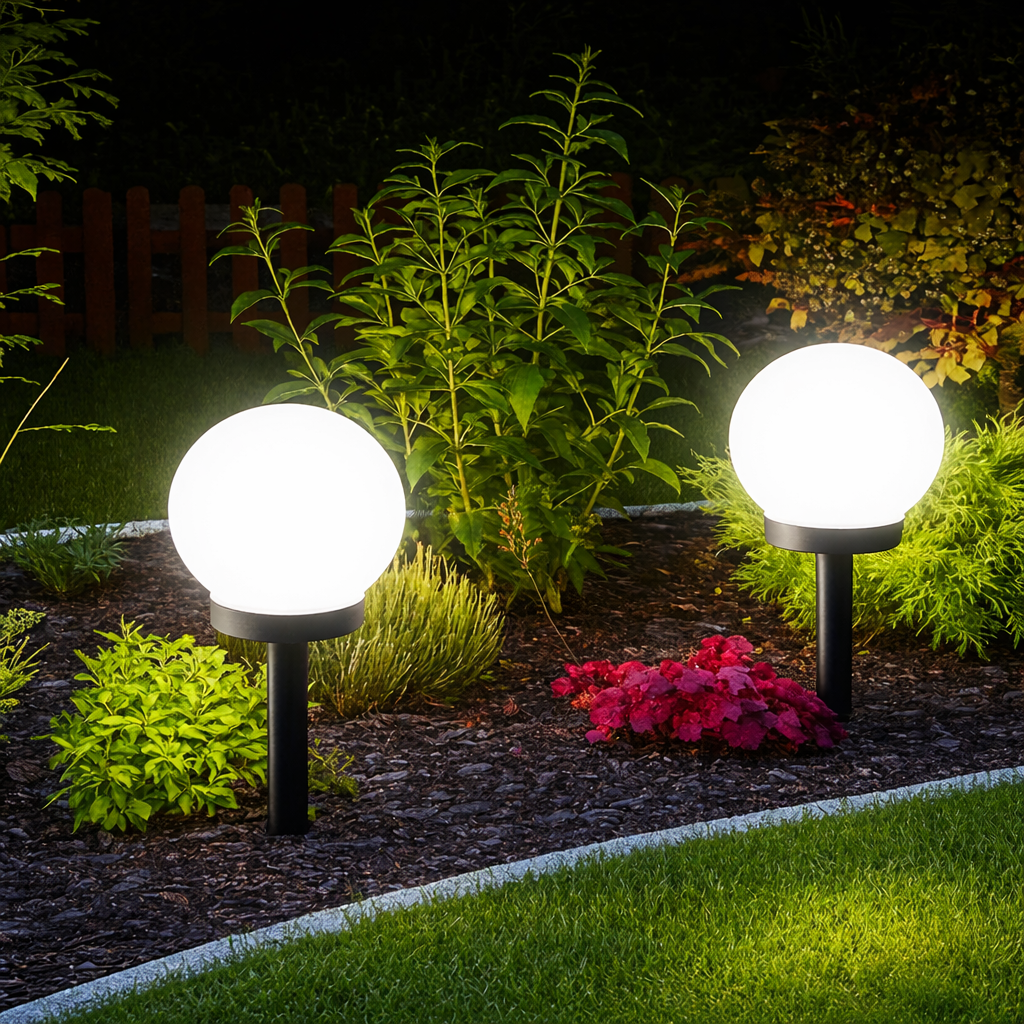 Lot de 3 Lampes Solaires Boule LED Extérieures Étanches – Éclairage Jardin Allée Pelouse Décoratif