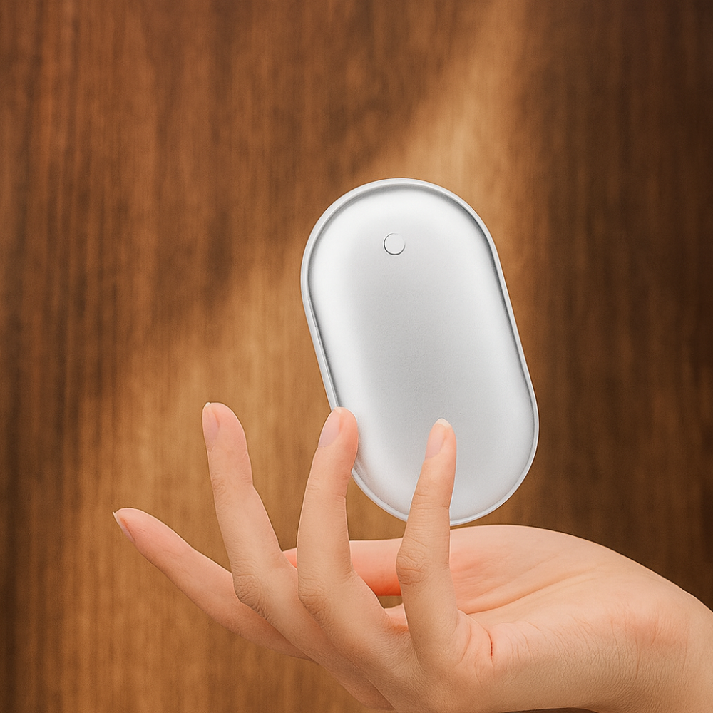 DualWarm | Chauffe-mains rechargeable réutilisable double face ultra-fin – 3 niveaux de chaleur