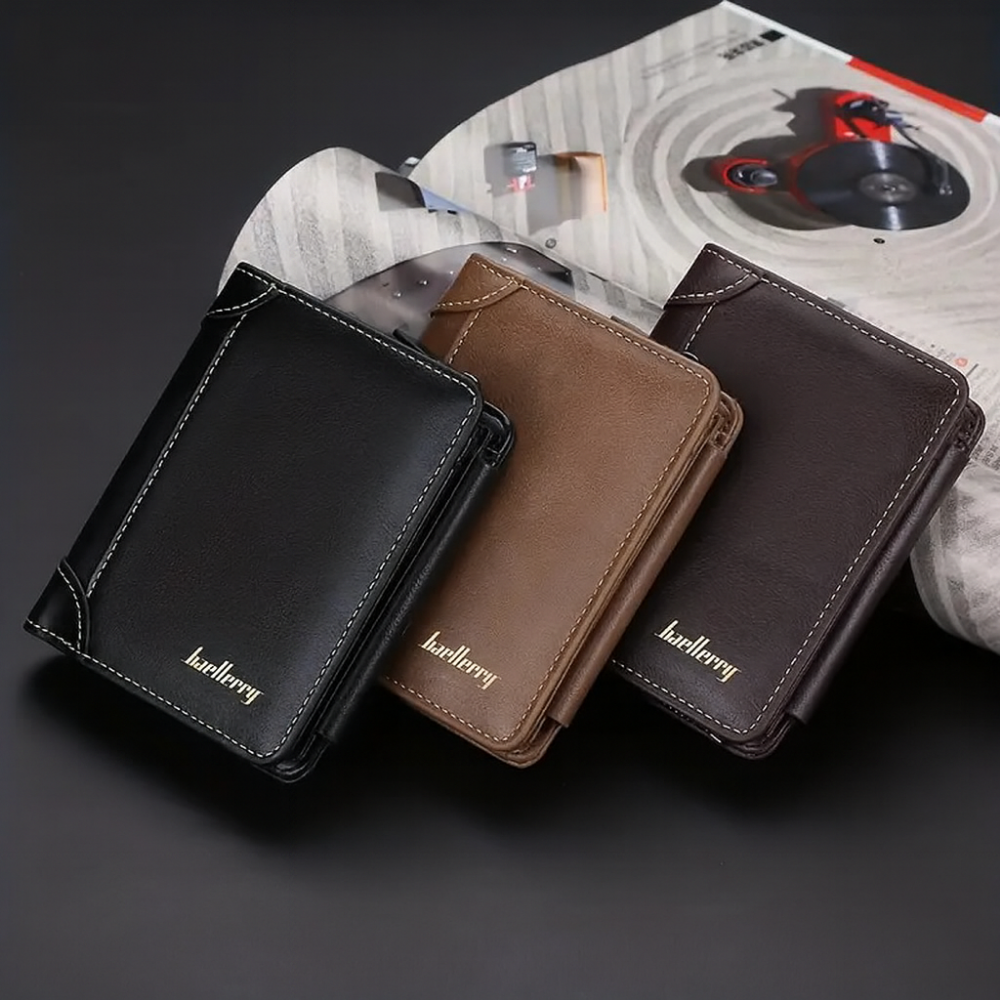 Portefeuille homme à triple pli sécurisé