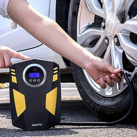 Compresseur à air portable LED – Gonfleur pneus voiture et moto