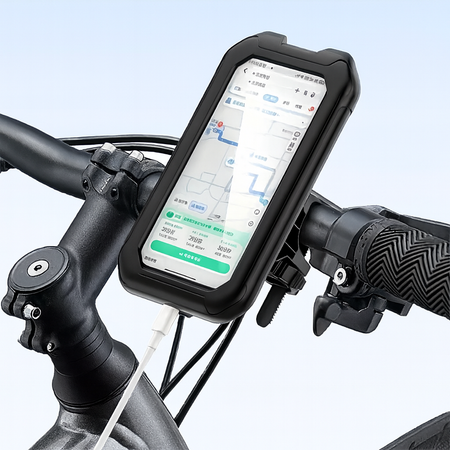 Support téléphone vélo 360° étanche – Porte-téléphone antichoc pour VTT, vélo électrique et moto