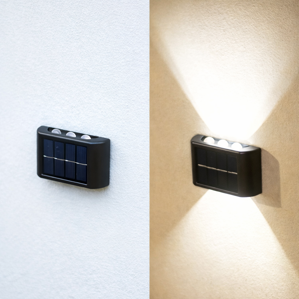 Lot de 2 Lampes Solaires Murales LED Extérieures IP65 Étanches – Éclairage Mural Jardin Façade Terrasse