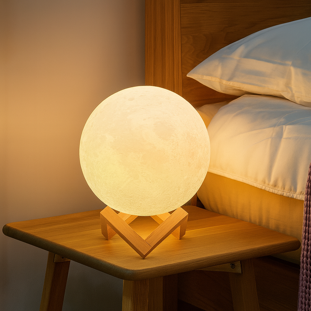 Lampe Lune LED 3D avec Télécommande – 128 Couleurs, Tactile, Minuterie, Décoration Chambre & Cadeau Romantique