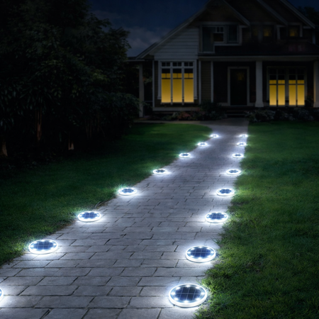 Spot Solaire Encastrable Extérieur LED Étanche – Éclairage au Sol pour Marches, Allées et Terrasse – Rechargeable Solaire