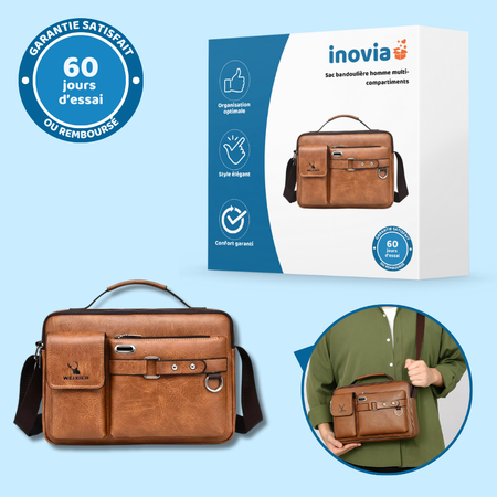 Sac bandoulière homme multi-compartiments