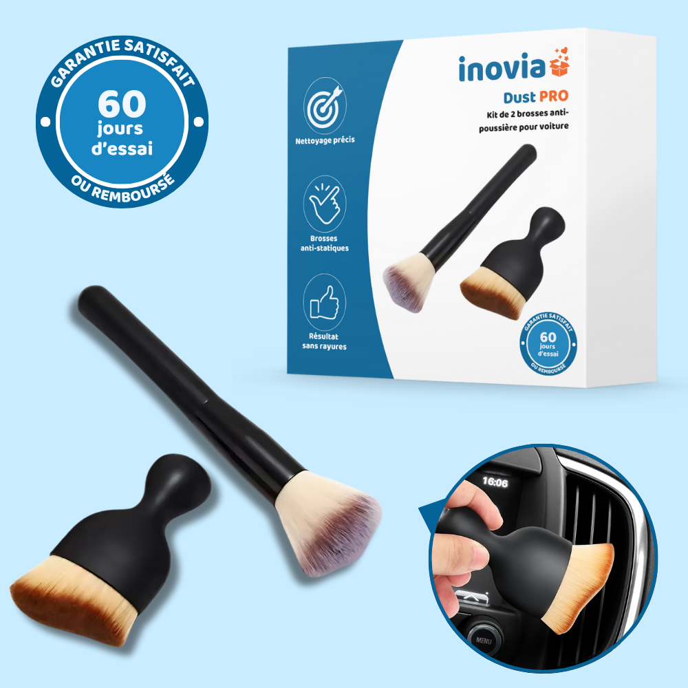 Dust PRO – Kit de 2 brosses anti-poussière pour voiture