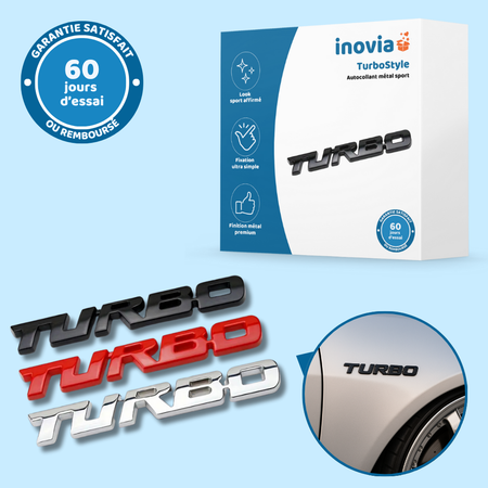 TurboStyle – Autocollant métal sport pour carrosserie auto