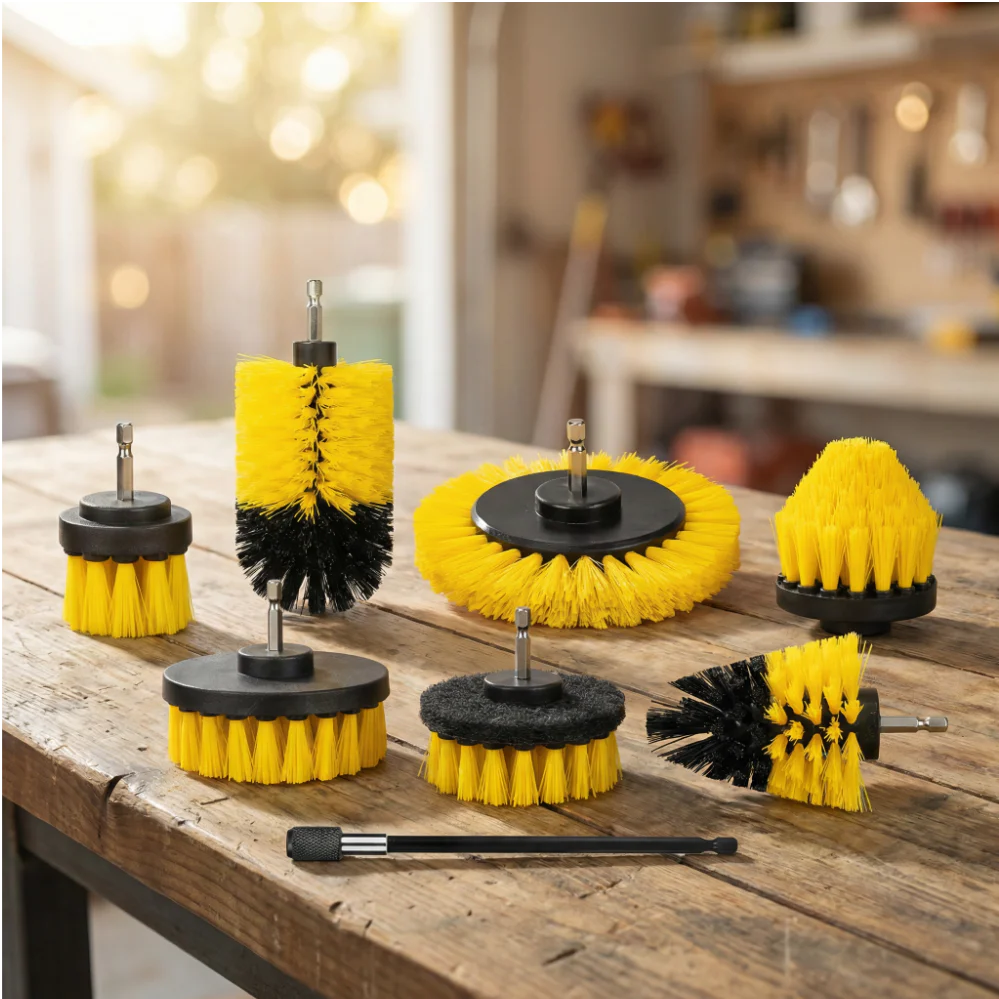 Kit Têtes Nettoyantes pour Perceuse | Brosse Perceuse Multifonctionnelle | Brosses de Nettoyage Électrique Rotatives