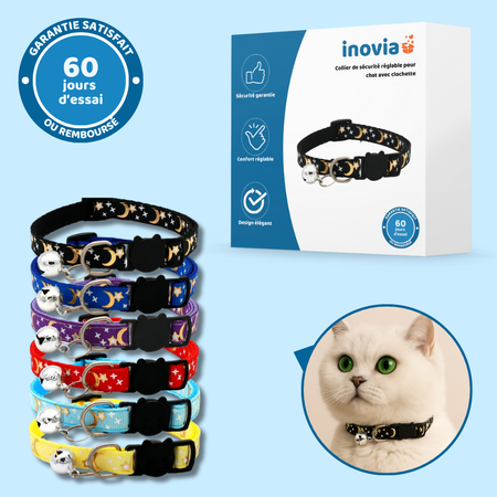 Collier de sécurité réglable pour chat avec clochette