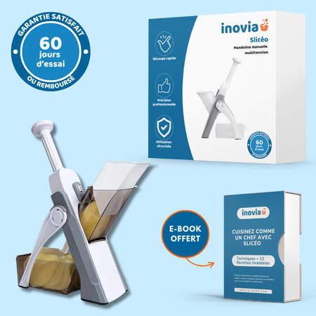 Slicéo – Mandoline manuelle multifonction en acier inoxydable
