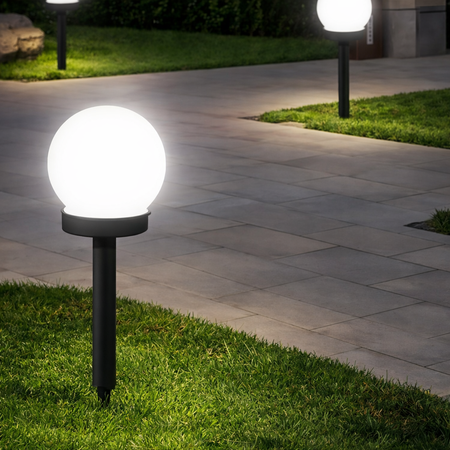 Lot de 3 Lampes Solaires Boule LED Extérieures Étanches – Éclairage Jardin Allée Pelouse Décoratif