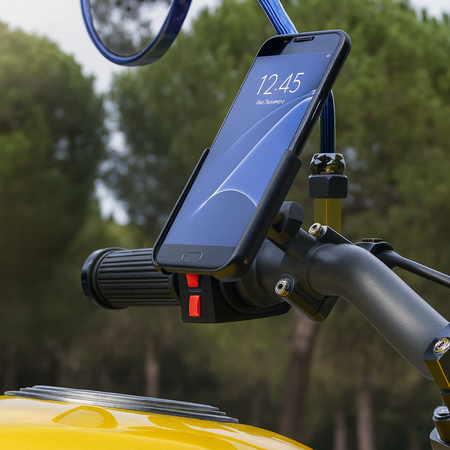 Support téléphone moto aluminium 360° – Fixation GPS anti-tremblement