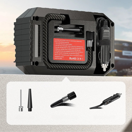 Compresseur d’air portable 12V – Gonfleur pneus voiture moto vélo LED
