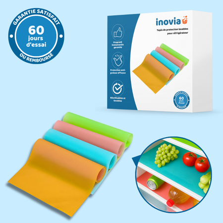 Tapis de protection lavables pour réfrigérateur - 4 PCS