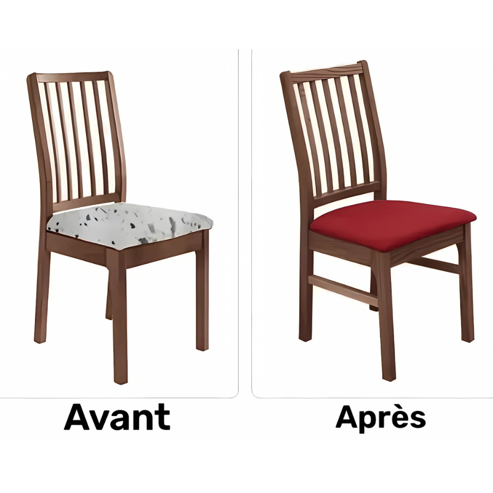 Housses de chaise en velours uni extensibles lavables (lot de 4)
