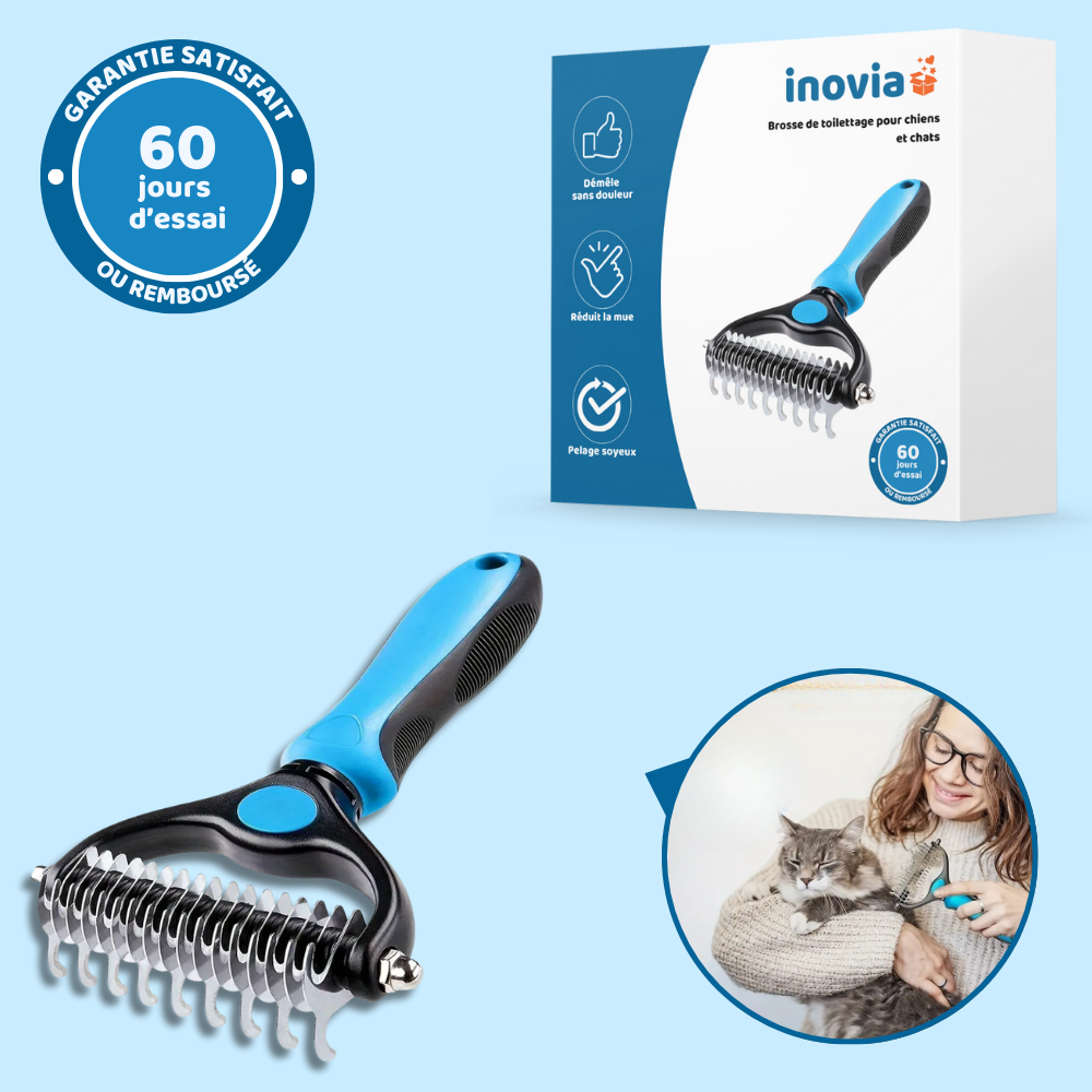 Brosse démêlante anti-poils animaux