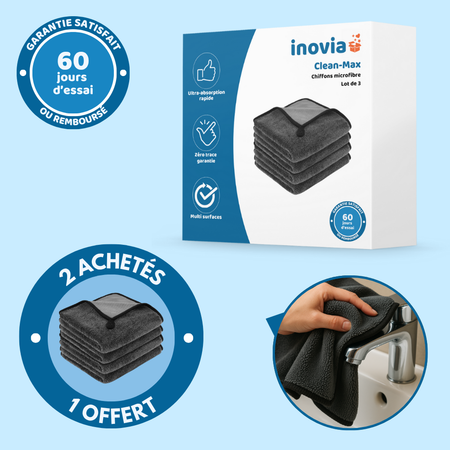 Clean-Max – Chiffon microfibre ultra-absorbant anti-calcaire