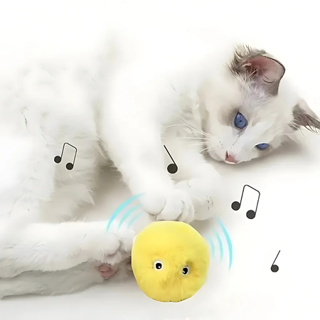 Balle interactive en peluche pour chat – Jouet sonore et éducatif, doux et coloré