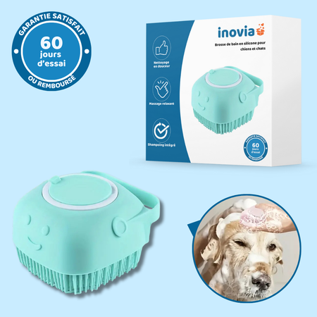 Brosse de bain en silicone pour chiens et chats