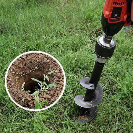 Foret de Terre pour Perceuse Jardin – Tarière Hélicoïdale Plantation Bulbes Piquets Sol