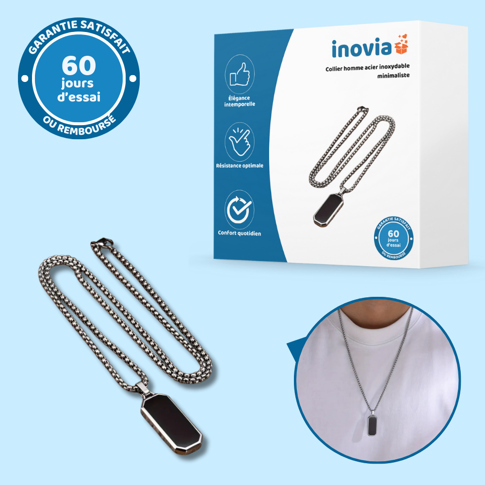 Collier homme acier inoxydable minimaliste