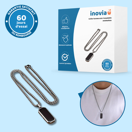 Collier homme acier inoxydable minimaliste