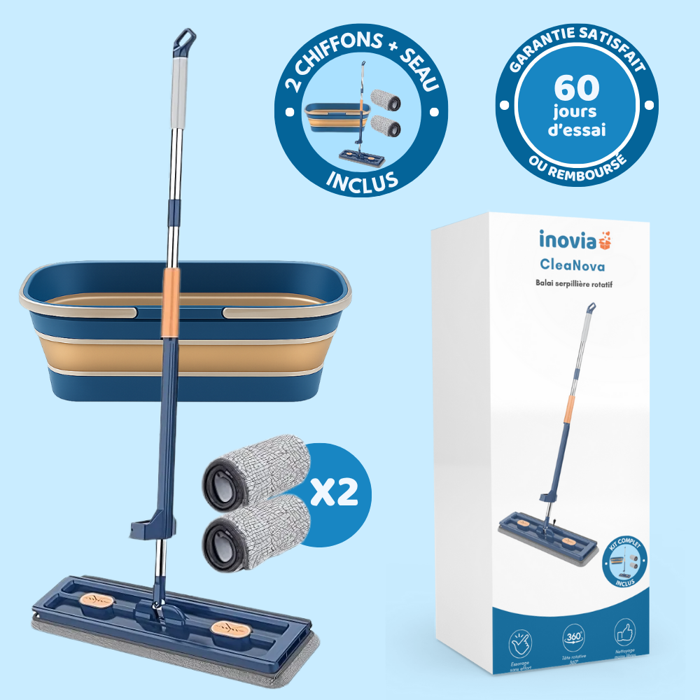 Cleanova – Balai serpillière rotatif avec technologie essorage intégré ...