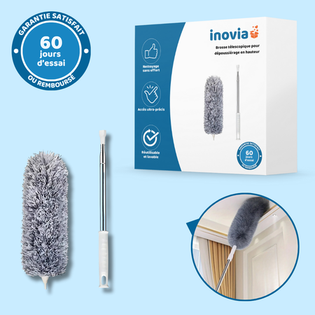 Brosse télescopique pour dépoussiérage en hauteur
