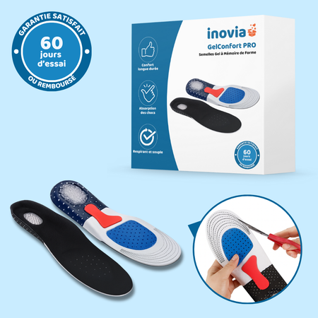 GelConfort Pro | Semelles à gel actif anti-fatigue, professionnelles.