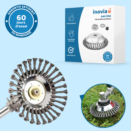 D40 PRO | Tête de Débroussailleuse en Acier | Pavés, bordures et mauvaises herbes