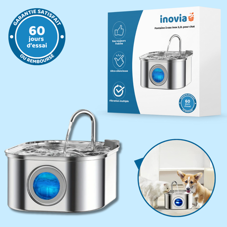 Fontaine à eau inox 3,2L pour chat