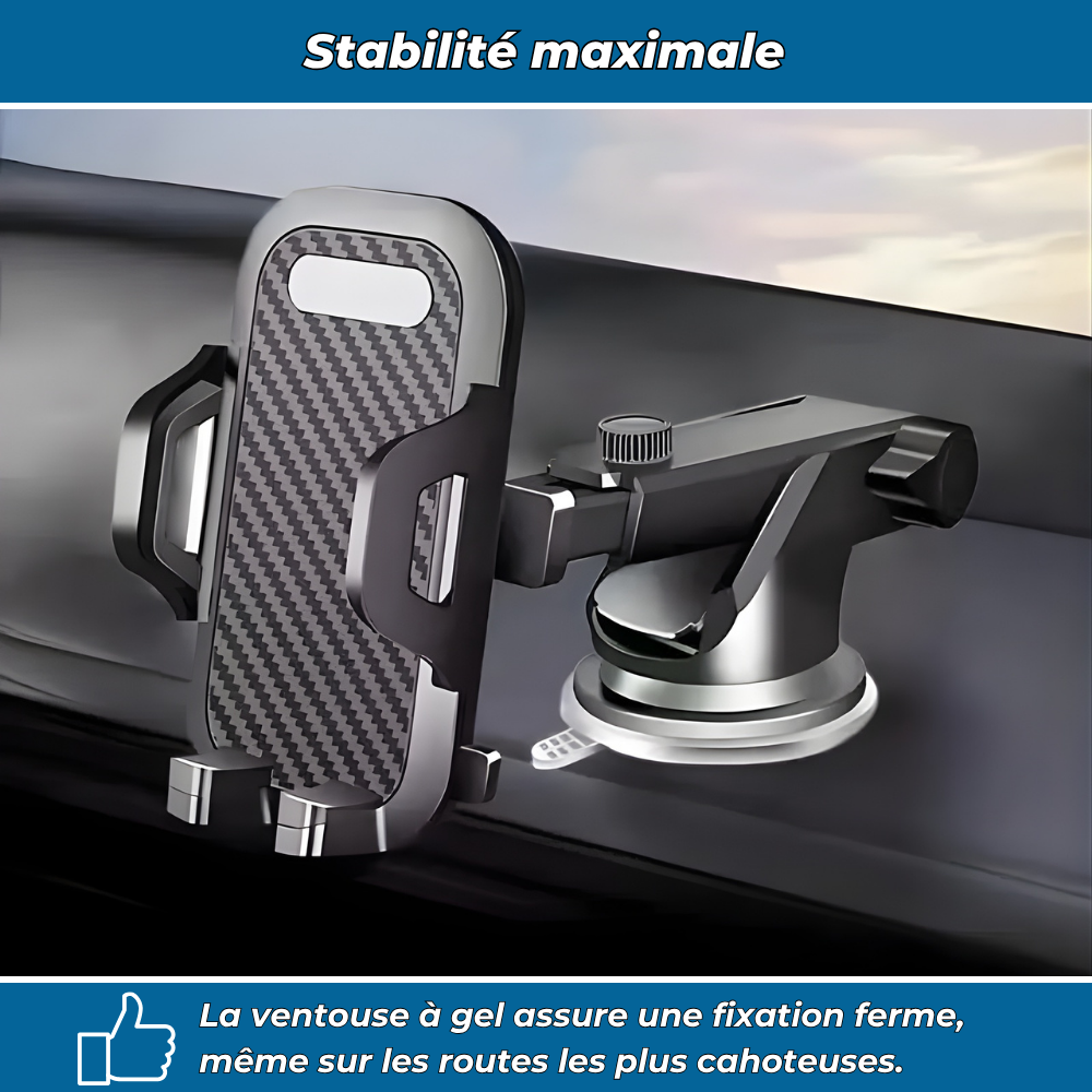 Auto360 PRO – Support téléphone voiture universel à ventouse 360° pour tableau de bord