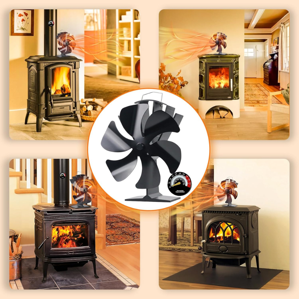 PoêleBoost | Ventilateur pour poêle à bois silencieux | Diffusion de chaleur efficace