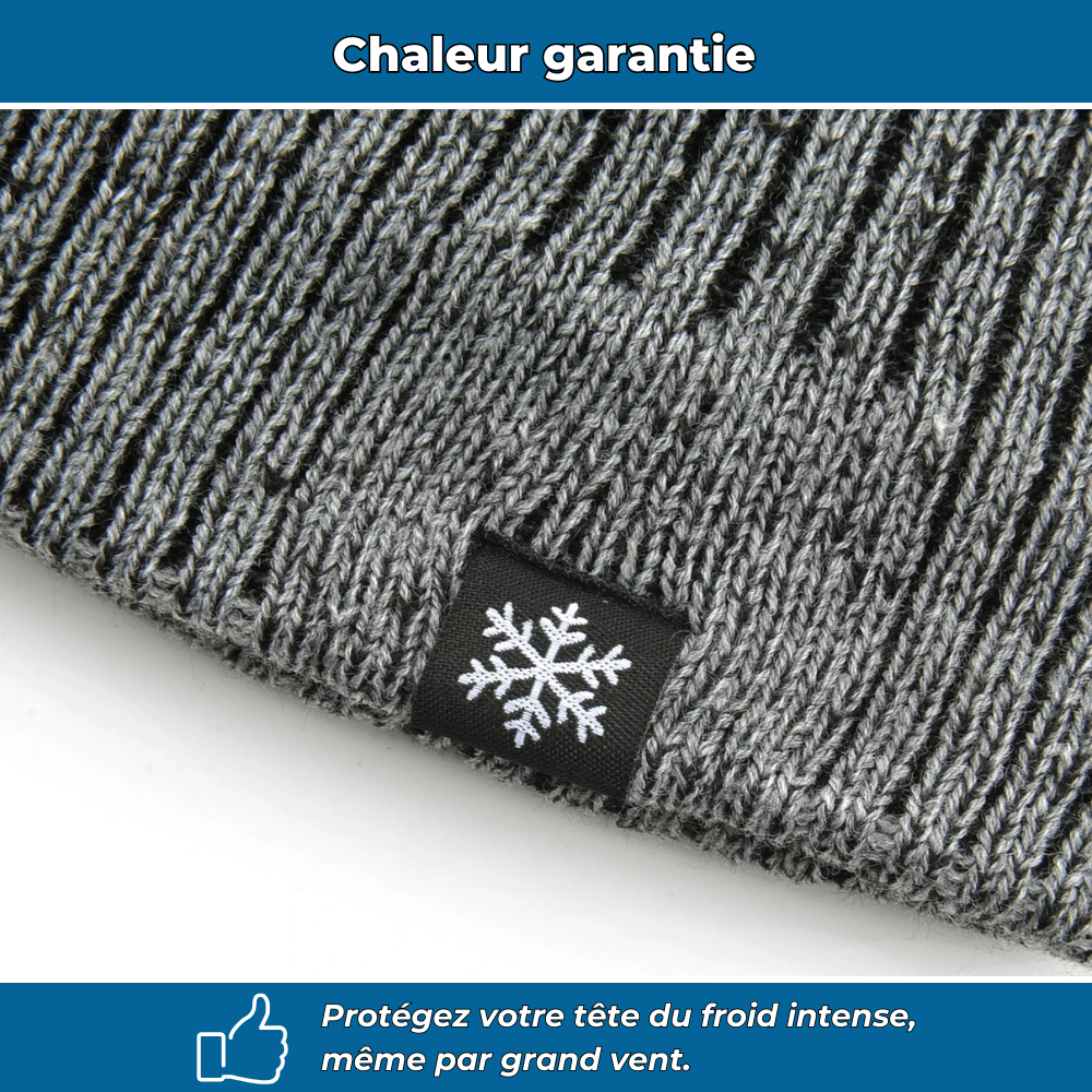 Bonnet tricoté doublé polaire