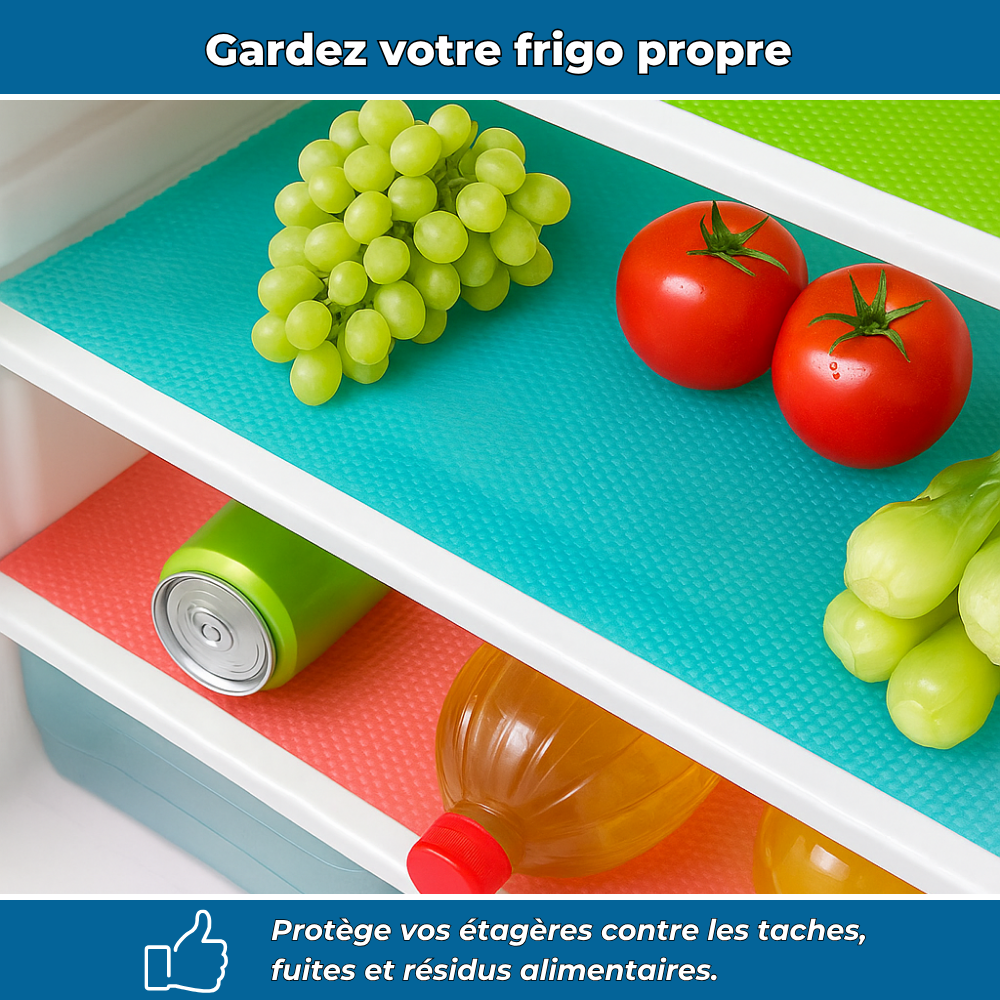 Tapis de protection lavables pour réfrigérateur - 4 PCS
